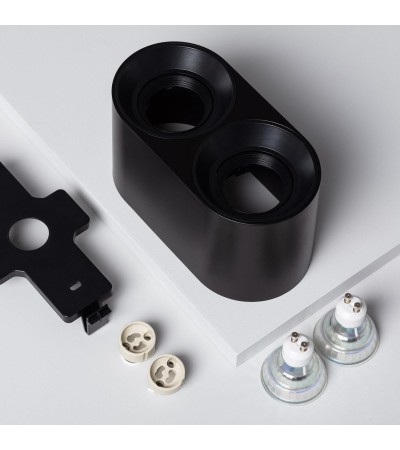 Plafonnier Space Double Noir avec Ampoule GU10 - 94260 - vue 8
