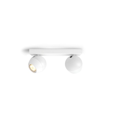Plafonnier White Ambiance Buckram 2 Spots GU10 Hue