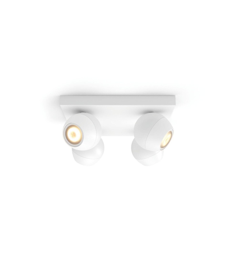 Plafonnier White Ambiance Buckram 4 Spots GU10 Hue - 85749 - vue 1