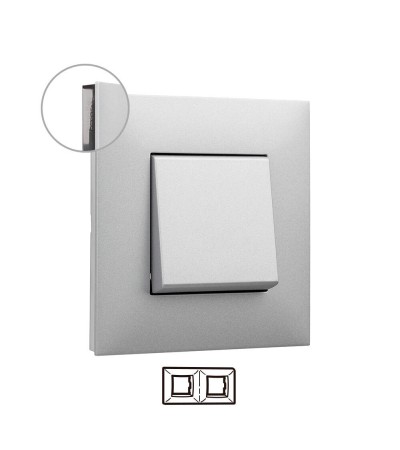Plaque de Finition 2 Éléments Aluminium LEGRAND Valena Next 741032