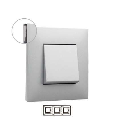 Plaque de Finition 3 Éléments Aluminium LEGRAND Valena Next 741033