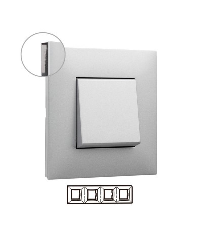Plaque de Finition 4 Eléments Aluminium LEGRAND Valena Next 741034