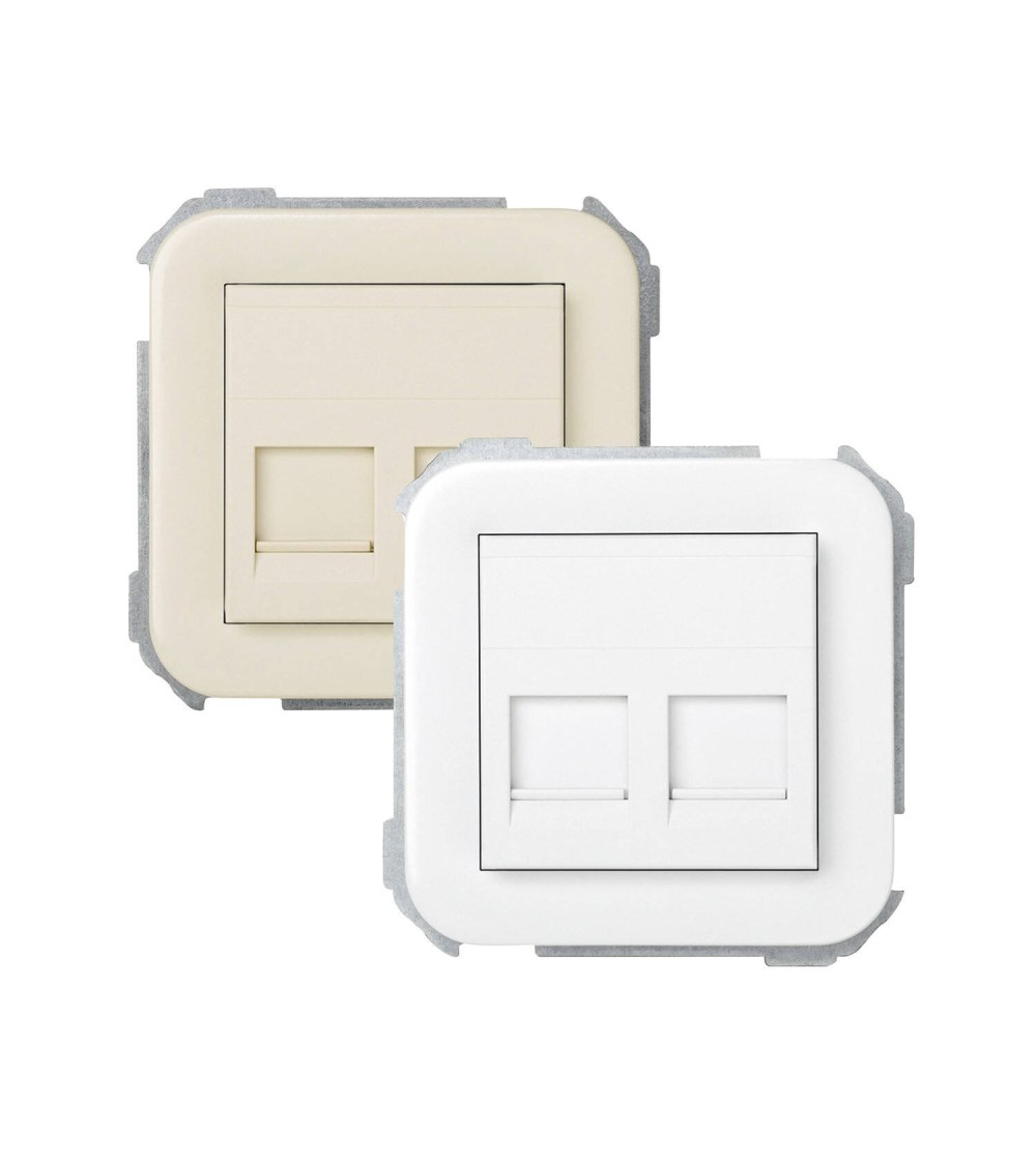 Plaque Prise Double RJ11/RJ45 SIMON 31 31089 - 68449 - vue 1