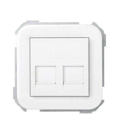 Plaque Prise Double RJ11/RJ45 SIMON 31 31089 - 68449 - vue 2