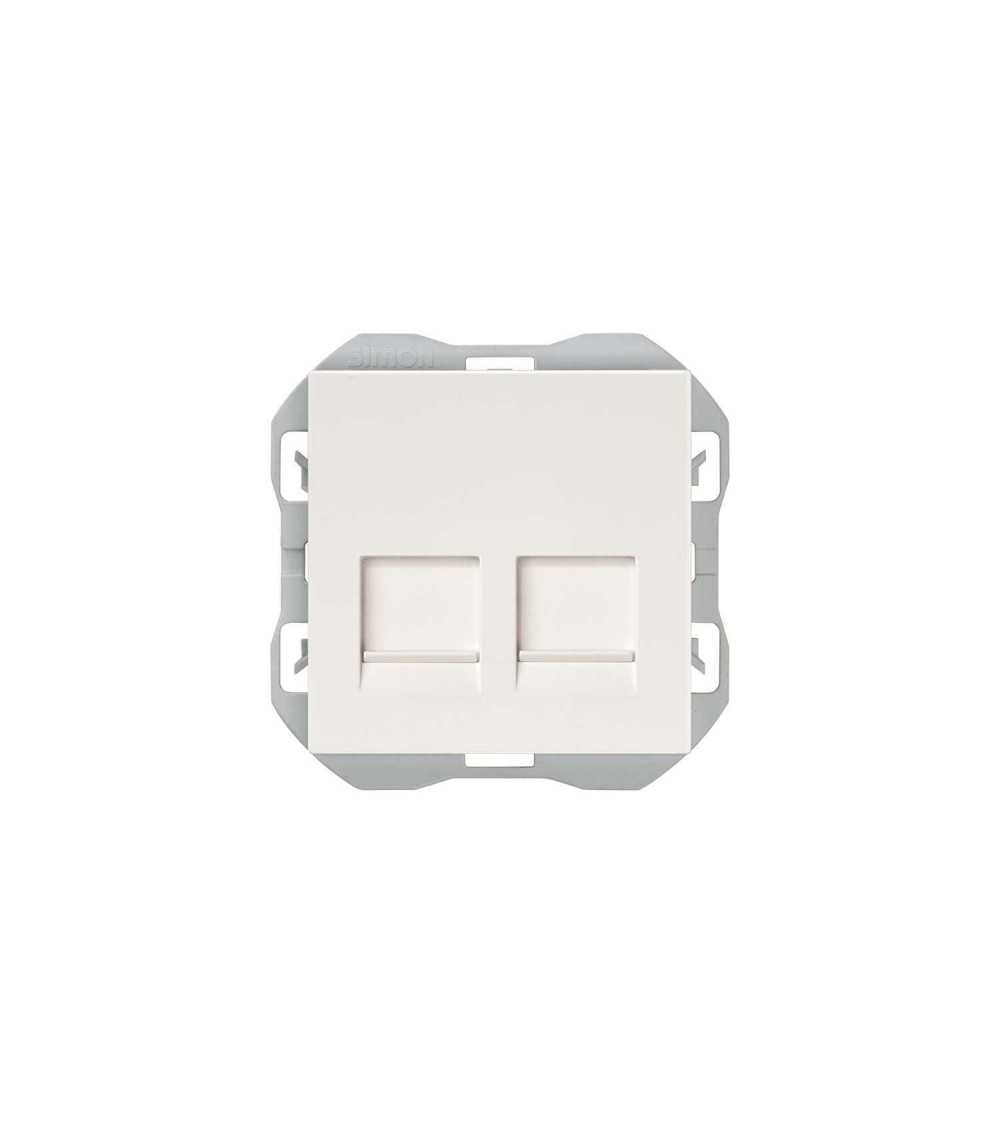 Plaque Prise RJ45 avec Double Connecteur SIMON 270 20000188 - 92563 - vue 1