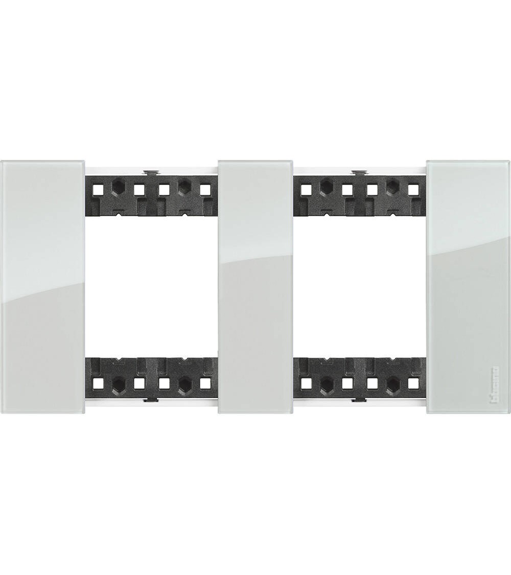 Platine de Finition 2 x 2 Modules Kristall BTicino Living Now KA4802M2D_ - 82800 - vue 1