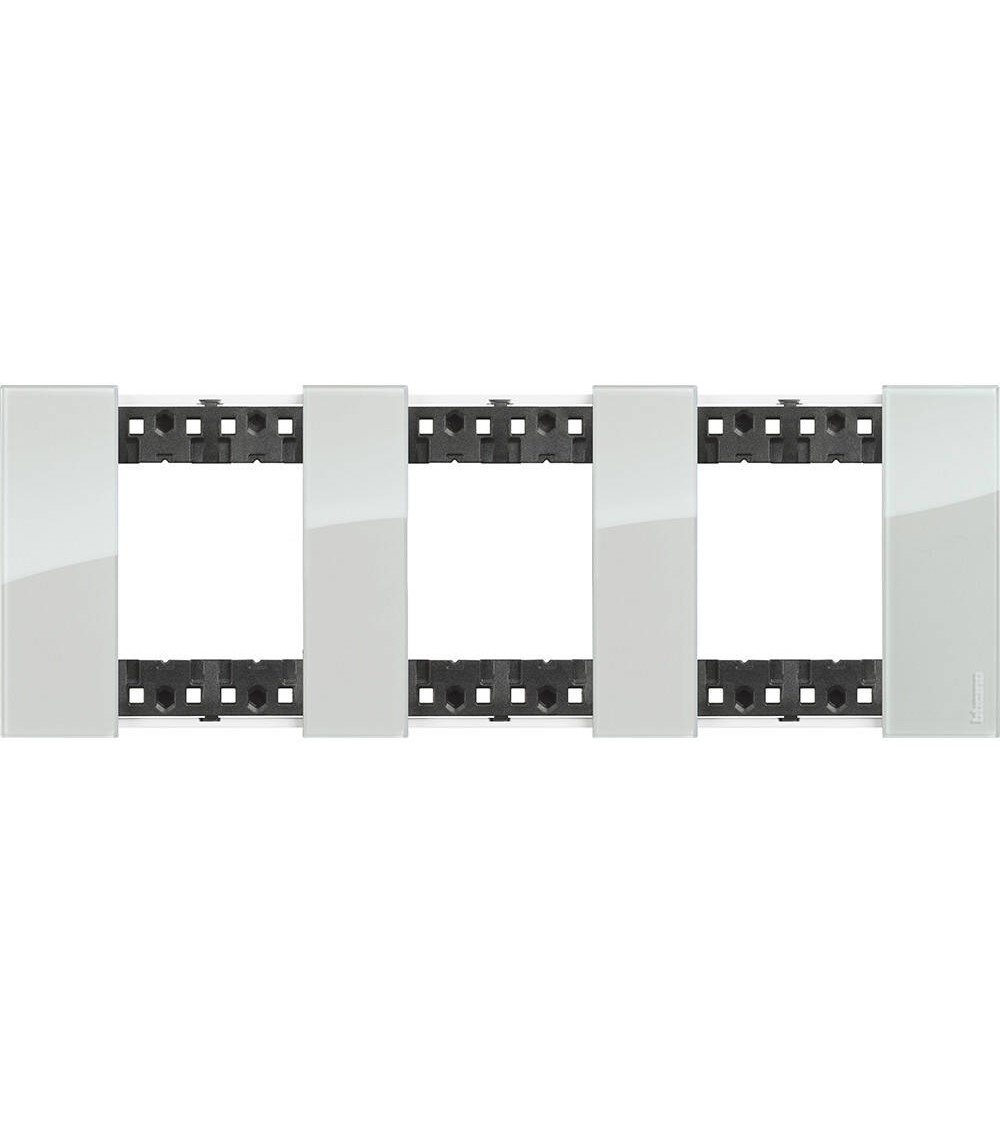 Platine de Finition 2 x 3 Modules Kristall BTicino Living Now KA4802M3D_ - 82812 - vue 1