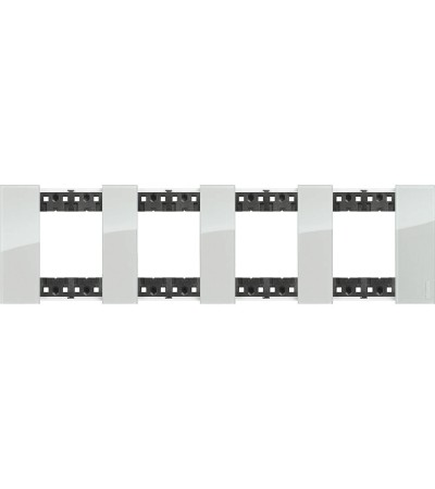 Platine de Finition 2 x 4 Modules Kristall BTicino Living Now KA4802M4D_