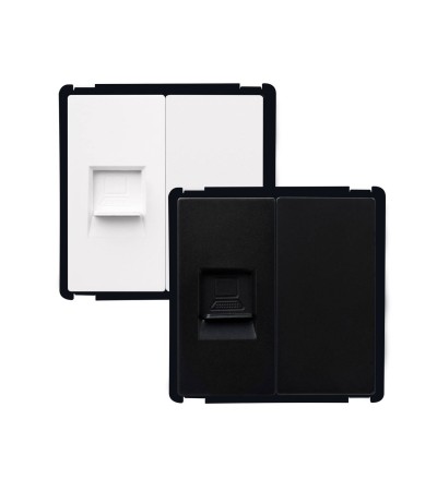 Prise RJ45 Internet + Obturateur Modern - 63668 - vue 1