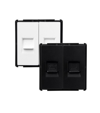 Prise RJ45 Internet + RJ11 Téléphone Modern