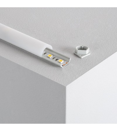 Profilé Aluminium Angle 1 m avec Capot Circulaire pour Rubans LED jusqu'à 10 mm - 80994 - vue 1