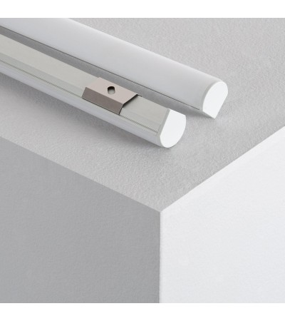 Profilé Aluminium Angle 1 m avec Capot Circulaire pour Rubans LED jusqu'à 10 mm - 80994 - vue 4