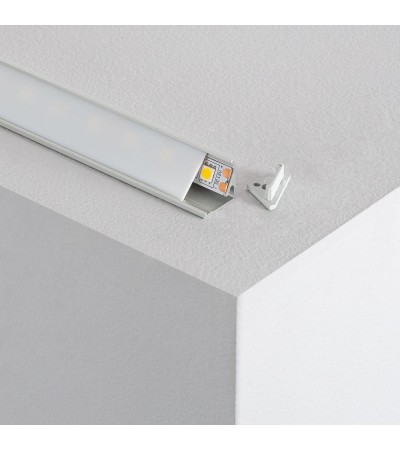 Profilé Aluminium Angle Deux Projections 1 m pour Rubans LED jusqu'à 8 mm - 80172 - vue 1