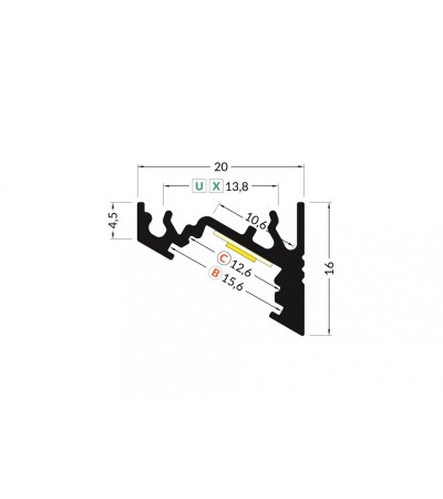 Profilé Aluminium Angle Variable 1 m pour Rubans LED jusqu'à 10 mm - 81037 - vue 8