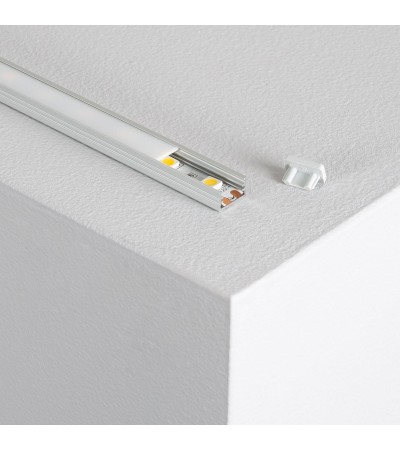 Profilé Aluminium En Saillie 1 m avec Capot Translucide pour Rubans LED jusqu'à 10 mm - 80988 - vue 1