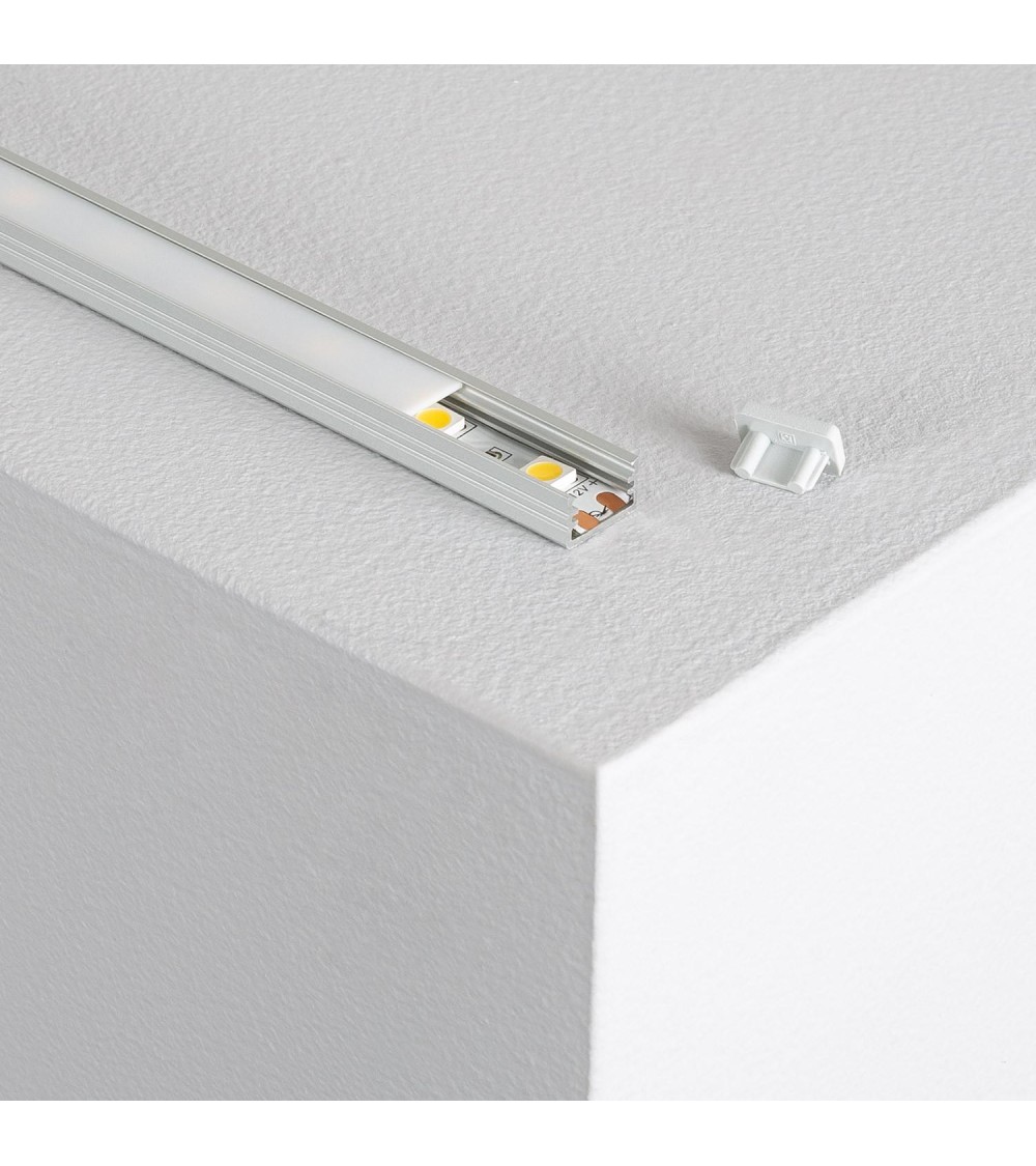 Profilé Aluminium En Saillie 1 m avec Capot Translucide pour Rubans LED jusqu'à 10 mm - 80988 - vue 1