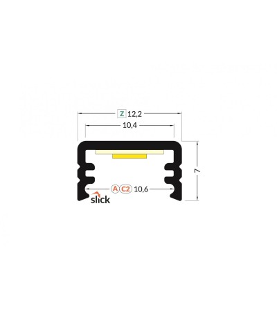 Profilé Aluminium En Saillie 1 m avec Capot Translucide pour Rubans LED jusqu'à 10 mm - 80988 - vue 6