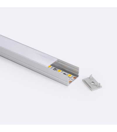 Profilé Aluminium en Saillie 2m Pour Rubans LED jusqu'à  20 mm