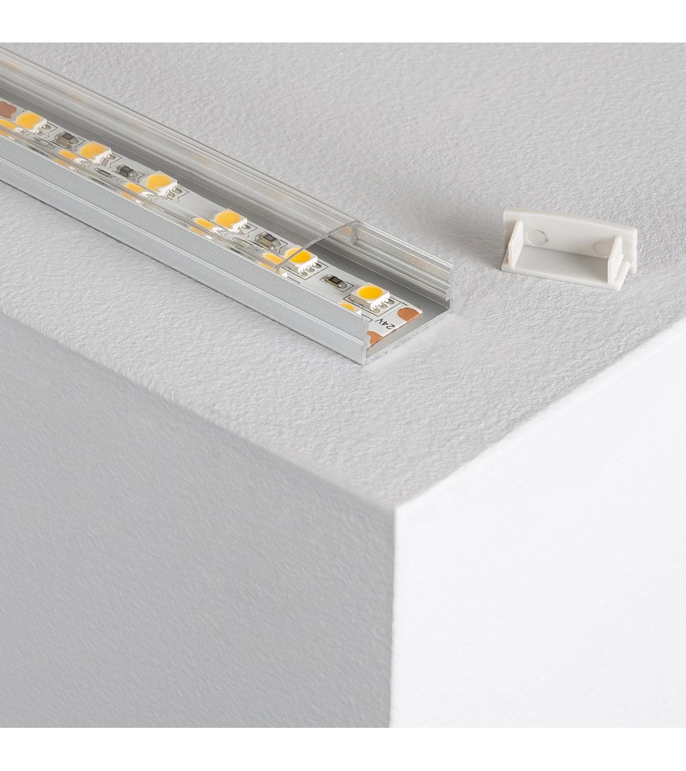 Profilé Aluminium en Saillie avec Capot Continu pour Double Ruban LED jusqu'à 20mm - 69898 - vue 1