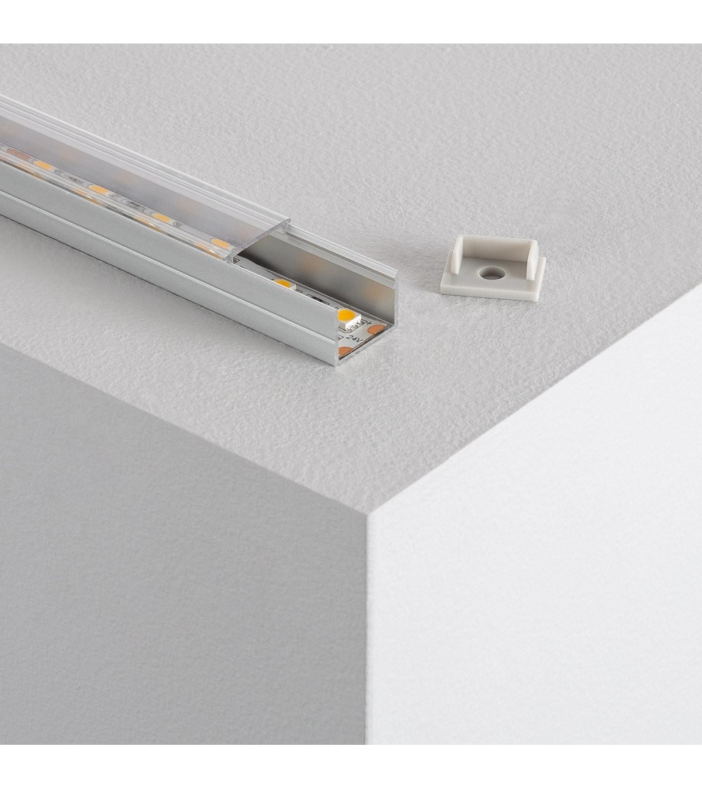 Profilé Aluminium En Saillie pour Rubans LED jusqu'à 16 mm avec Capot Continu - 69918 - vue 3
