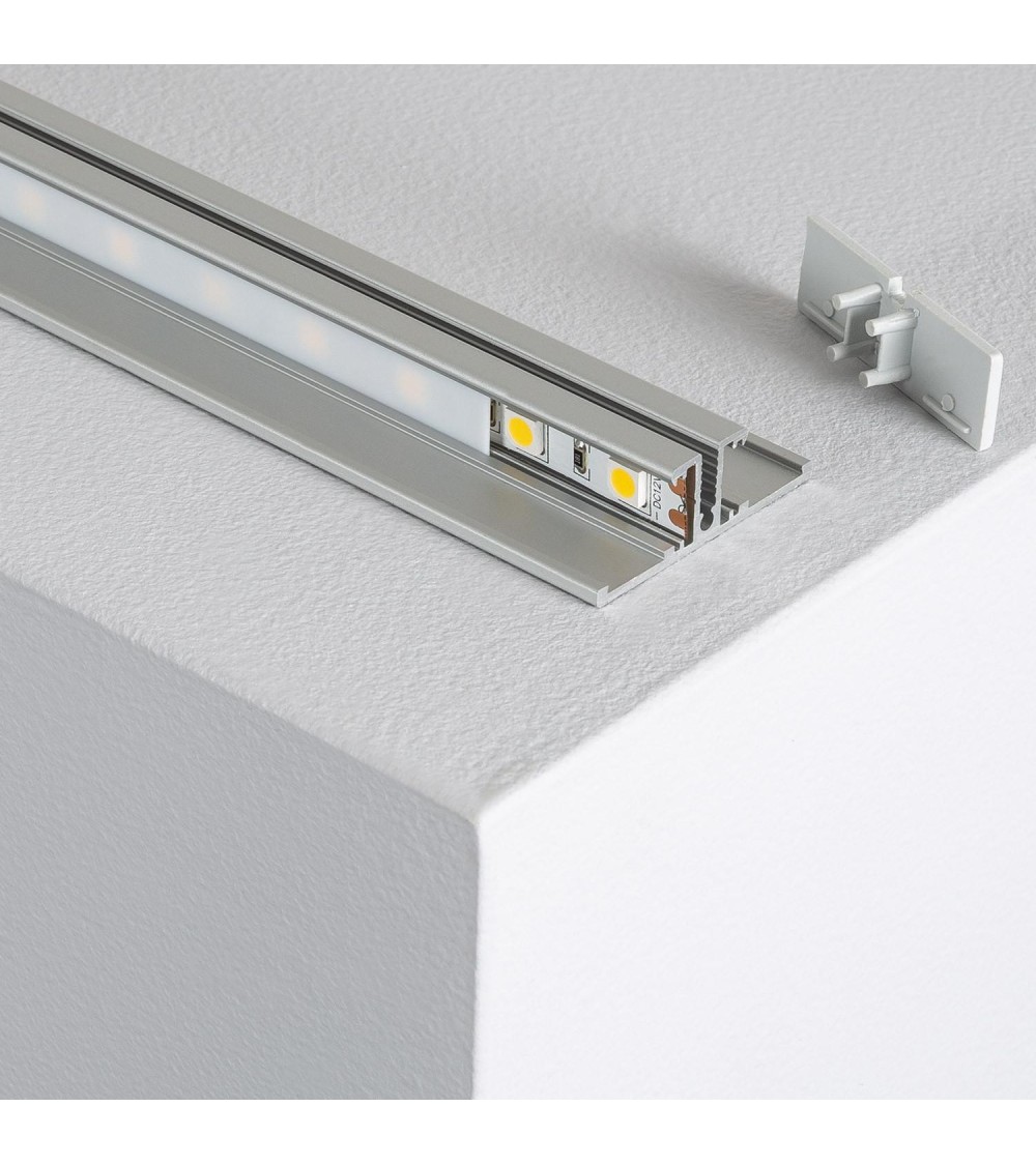Profilé Aluminium En Saillie Double Moulure 1 m pour Rubans LED jusqu'à 8 mm - 80971 - vue 1