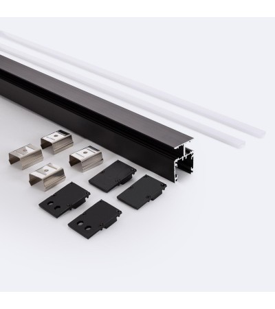 Profilé Aluminium En Saillie Double Moulure 2 m Noir pour Rubans LED jusqu'à 10 mm - 104932 - vue 1