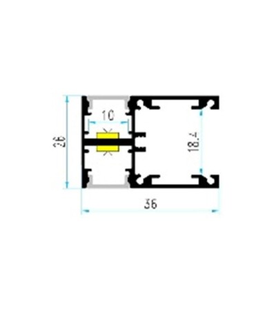 Profilé Aluminium En Saillie Double Moulure 2 m Noir pour Rubans LED jusqu'à 10 mm - 104932 - vue 3