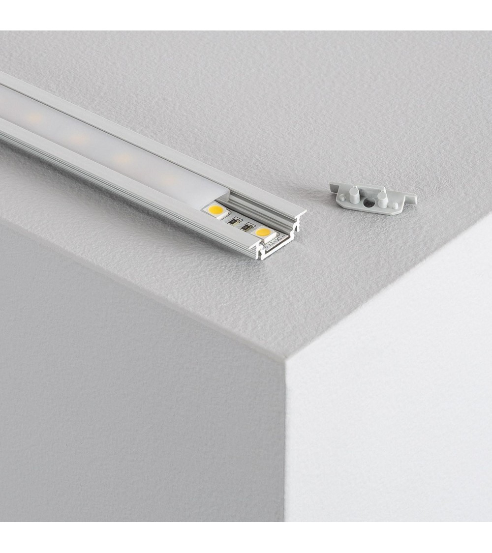 Profilé Aluminium Encastré 1 m pour Rubans LED jusqu'à 10 mm - 81090 - vue 1