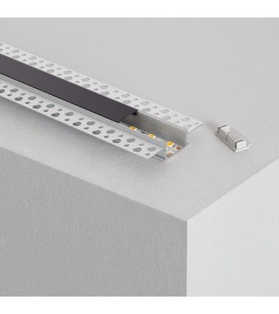 Profilé Aluminium Encastré dans Pltre / Plaque de Pltre 2m pour Ruban LED Double