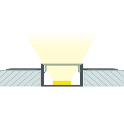 Profilé Aluminium Encastré dans Pltre / Plaque de Pltre 2m pour Ruban LED Double - 73529 - vue 2