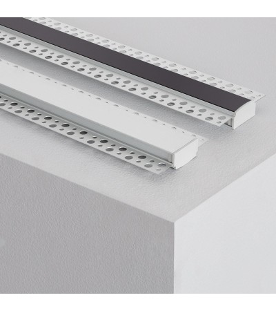 Profilé Aluminium Encastré dans Pltre / Plaque de Pltre 2m pour Ruban LED Double - 73529 - vue 3