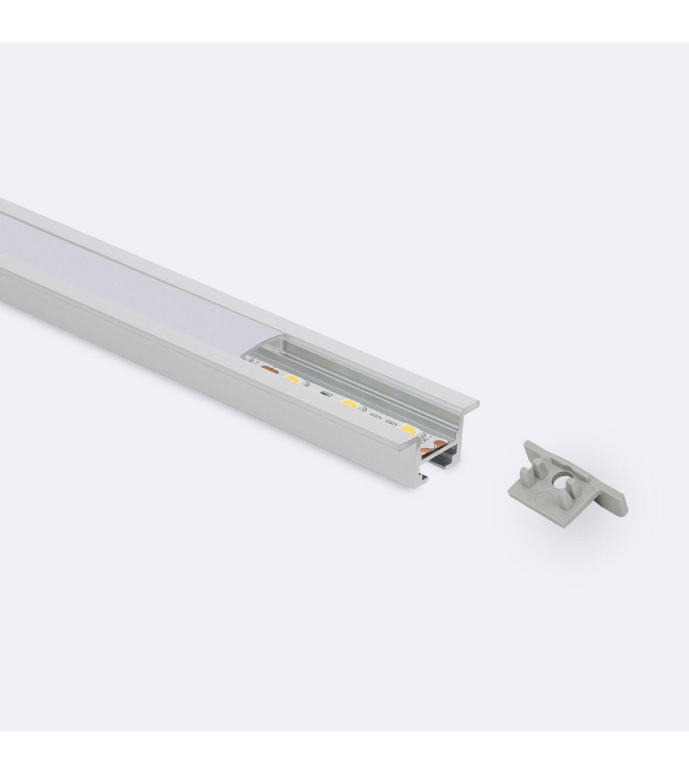 Profilé Aluminium Encastré pour Plafond avec Clips pour Rubans LED jusqu'à 12 mm - 68333 - vue 1