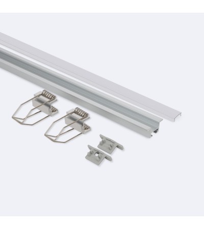 Profilé Aluminium Encastré pour Plafond avec Clips pour Rubans LED jusqu'à 12 mm - 68333 - vue 7