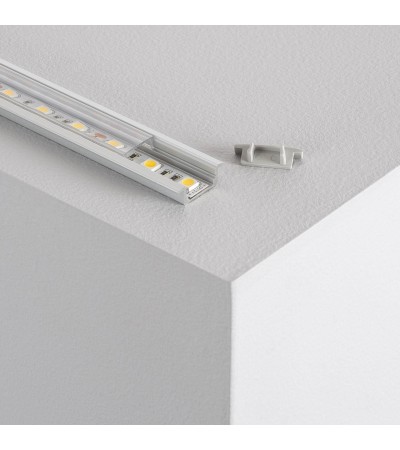 Profilé Aluminium Encastrable avec Capot Continu pour Ruban LED jusqu'à  12mm