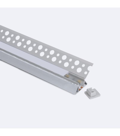 Profilé Aluminium Intégration dans Pltre/Placo pour Angle Intérieur Ruban LED jusqu'à  9 mm