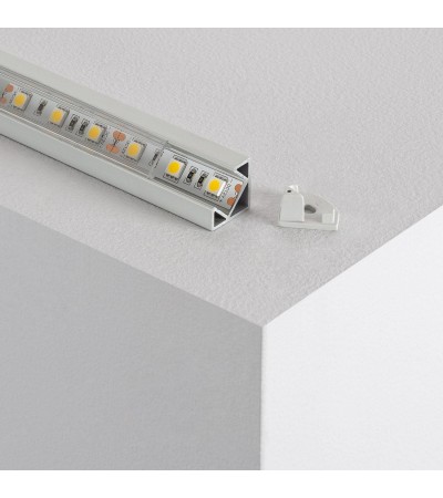Profilé Aluminium Plat d'Angle 1m pour Rubans LED jusqu'à  10mm