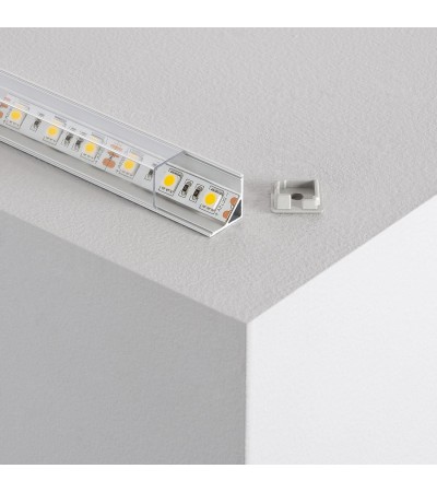Profilé Aluminium Angle Capot Droit 2 m pour Rubans LED jusqu'à 10 mm