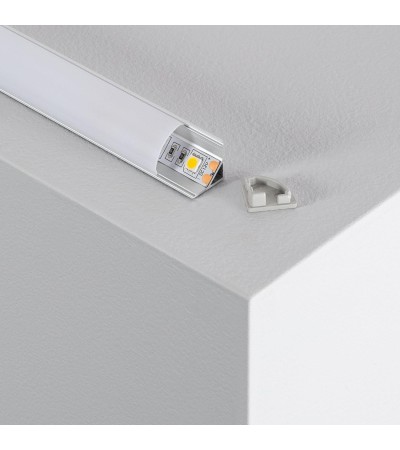 Profilé d'Angle Aluminium Capot Circulaire 2m pour Ruban LED jusqu'à  10mm