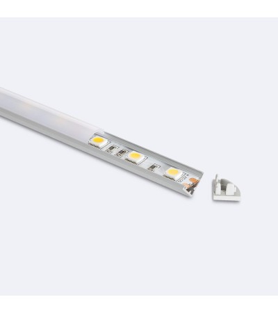 Profilé d'Angle Aluminium Capot Circulaire 2m pour Ruban LED jusqu'à  5 mm