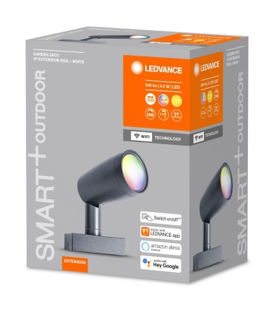 Applique LED Extérieure RGBW 4.5W Smart+ WiFi Jardin 1 Spot Extension IP65 LEDVANCE 4058075478398 - 93120 - vue 4