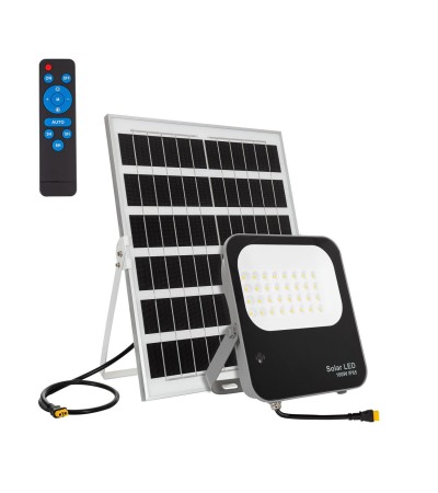 Projecteur LED Solaire 100W 170lm/W IP65 avec Télécommande