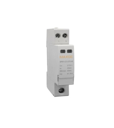 Protecteur de Surtensions Transitoires MAXGE 1P+N-Classe II-20kA-40kA-1,5kV