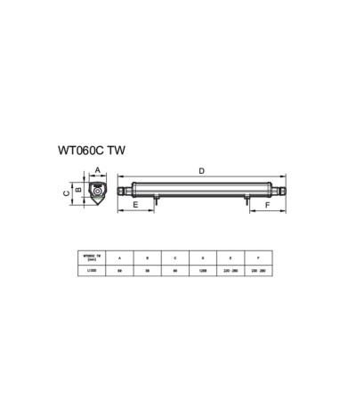 Réglette Étanche LED PHILIPS 30W Ledinaire 120cm Raccordable IP66 WT060C TW1 - 89126 - vue 6