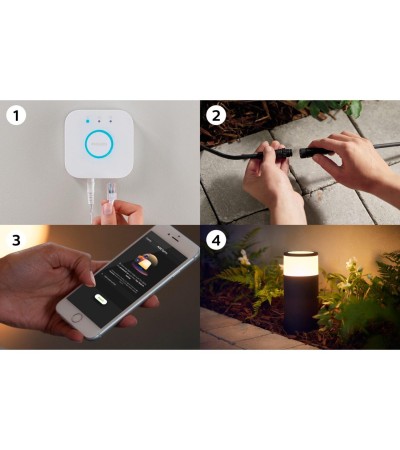 Rallonge Balise LED Extérieure 8W en Saillie sur Pied 25cm White Color Calla Small Hue - 68191 - vue 7