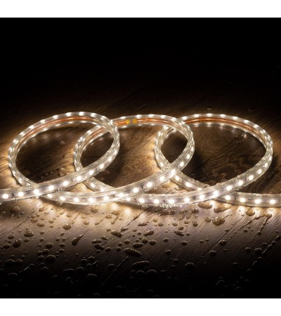 Ruban LED 220V AC 60LED/m Blanc Neutre IP65 sur Mesure Largeur 14mm Coupe tous les 100cm - 65191 - vue 1