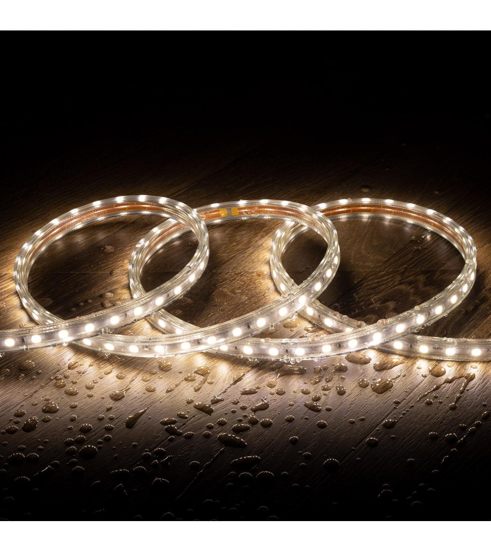 Ruban LED 220V AC 60LED/m Blanc Neutre IP65 sur Mesure Largeur 14mm Coupe tous les 100cm - 65191 - vue 1
