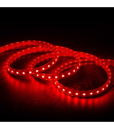 Ruban LED RGB 220V SMD 60 LED/m 10W/m Largeur 16mm Coupe 100cm IP65 avec Télécommande IR Sur mesure - 76208 - vue 3