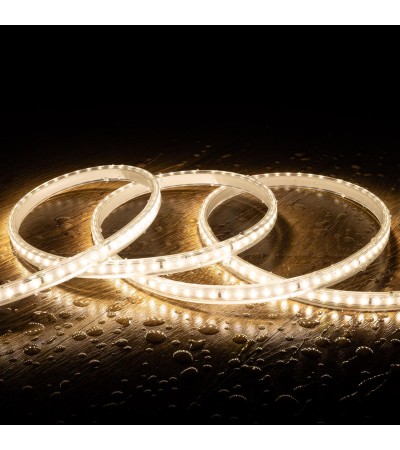 Ruban LED Dimmable 220V SMD 120 LED/m Blanc Neutre 8.5W/m 850lm/m Largeur 12mm Coupe 20cm IP65 Sur mesure