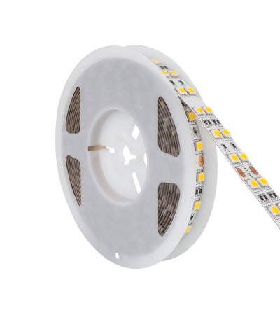 Ruban LED 24V SMD 120 LED/m 5m 17W/m 2640lm/m Double Largeur 15mm Coupe 10cm IP20