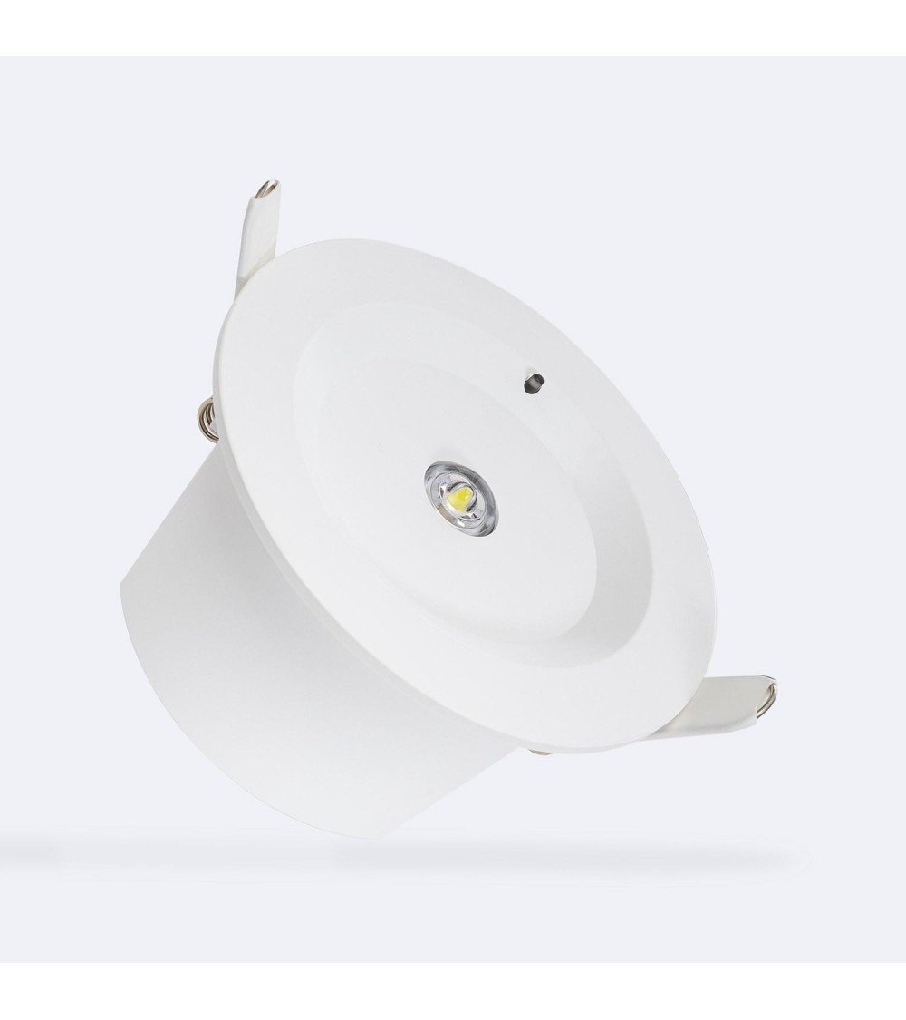 Eclairage de Secours LED Encastrable 120lm Non Permanent Rond Coupe à˜95 mm - 103916 - vue 1